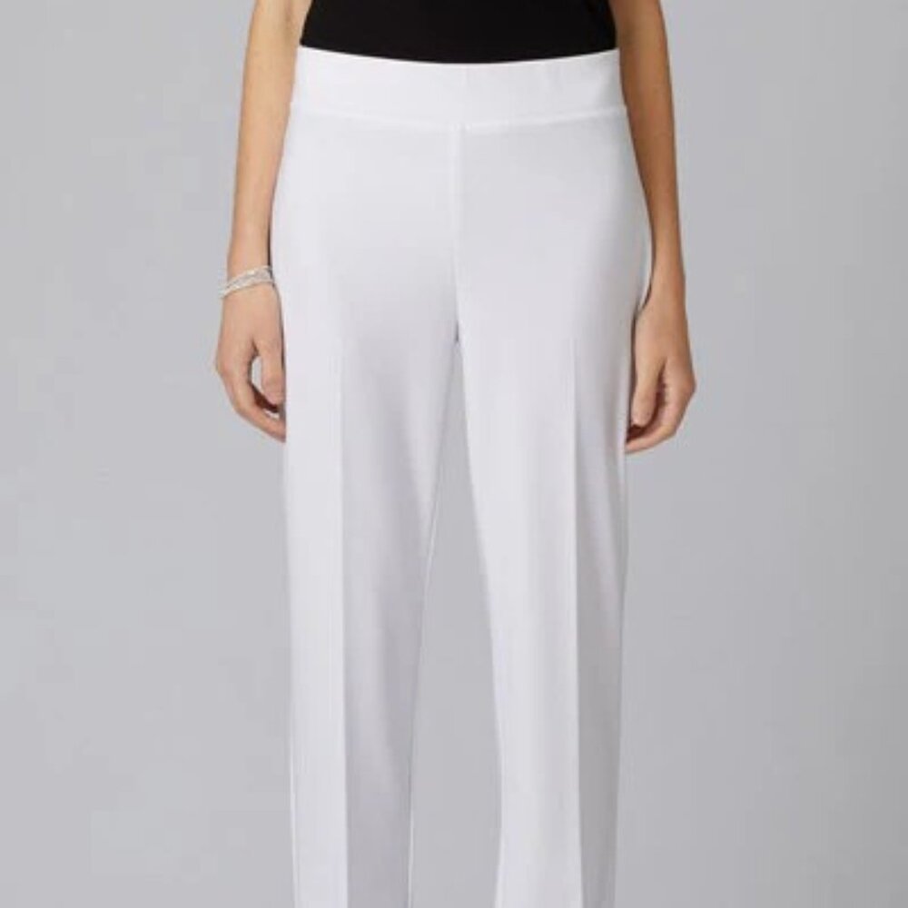 Joseph Ribkoff White Trouser Pull On Ankle Pants